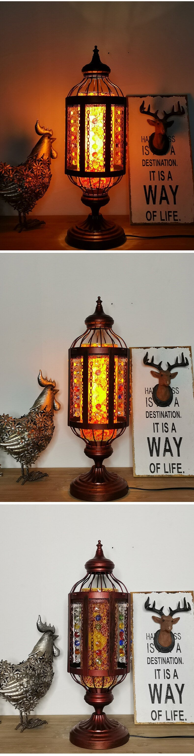 Turkish Stained Glass Lantern Table Lamp