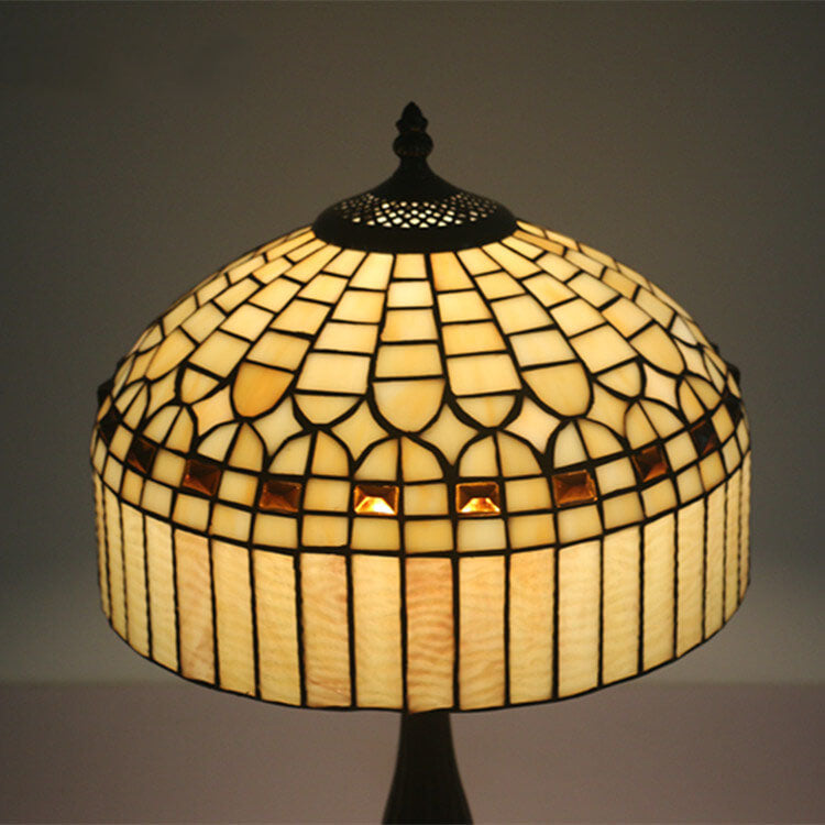 Yellow Baroque Glass Table Lamp