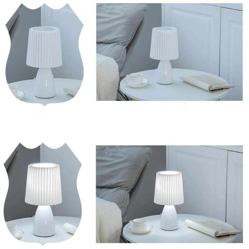 Pleated Glass Table Lamp