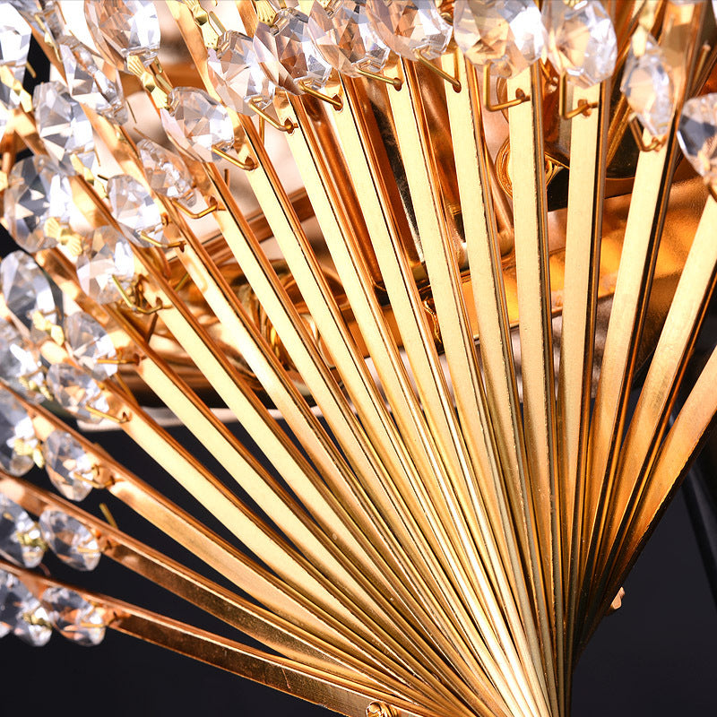 Crystal Fan Shape 3-Light Wall Lamp