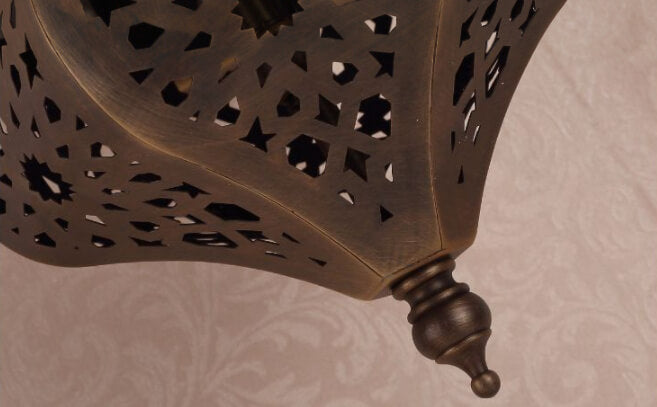 Hollowed Column Copper Moroccan Wall Lamp