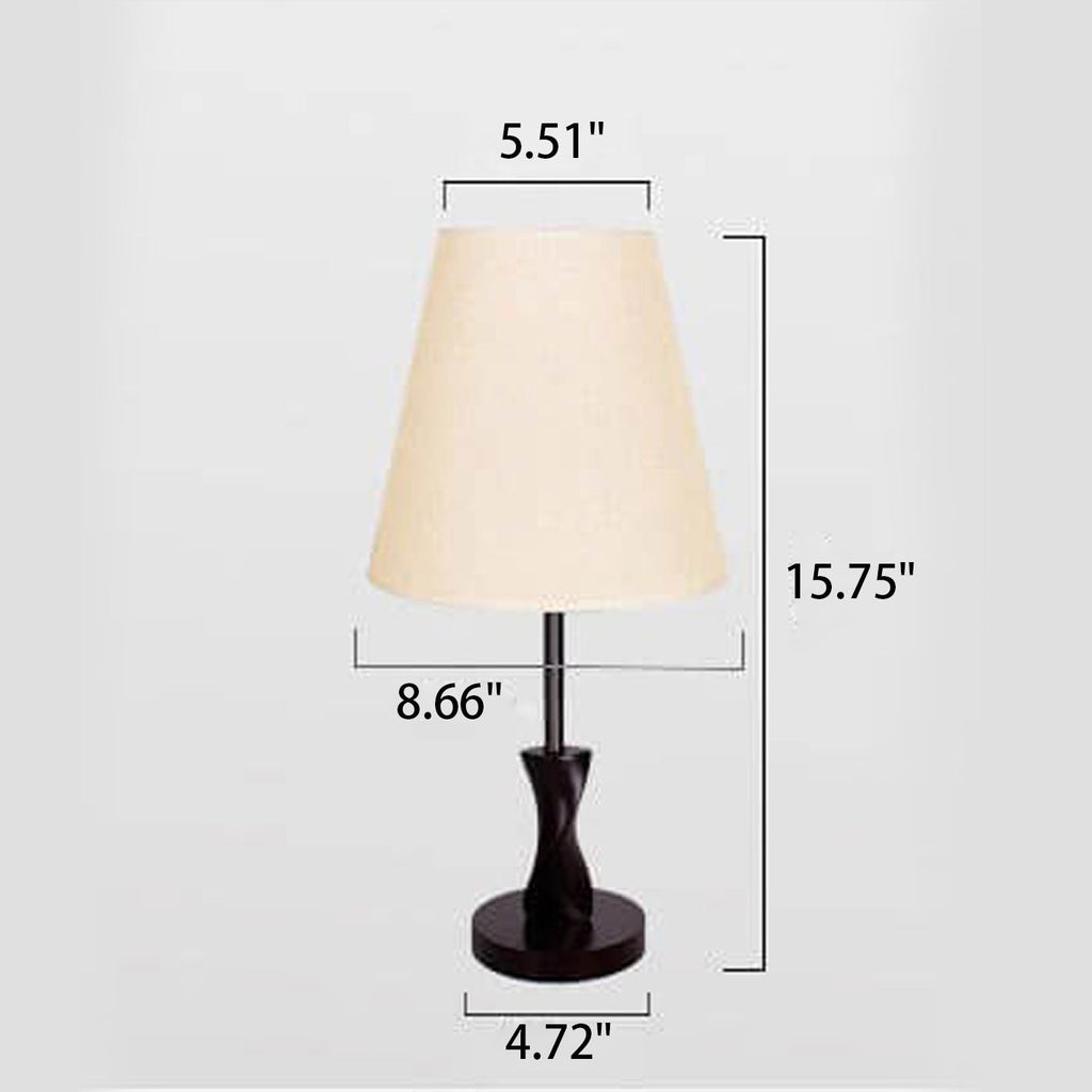 Solid Wood Fabric Table Lamp