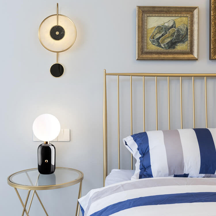 Marble Clock Design Wall Lamp