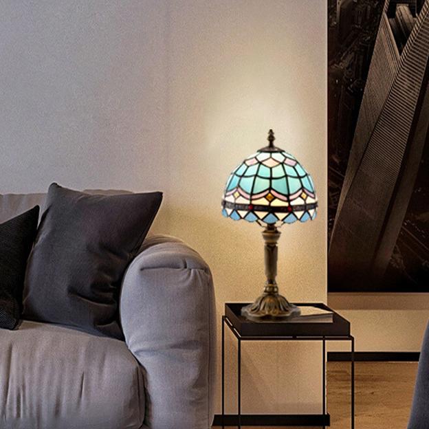 Decorative Stained Glass Tall Table Lamp