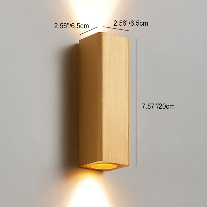 Brushed Aluminum Rectangular Column Wall Lamp