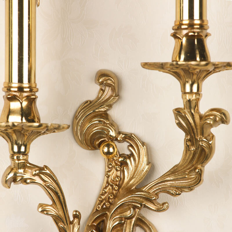 Brass Candle 2/3 2-Light Wall Lamp