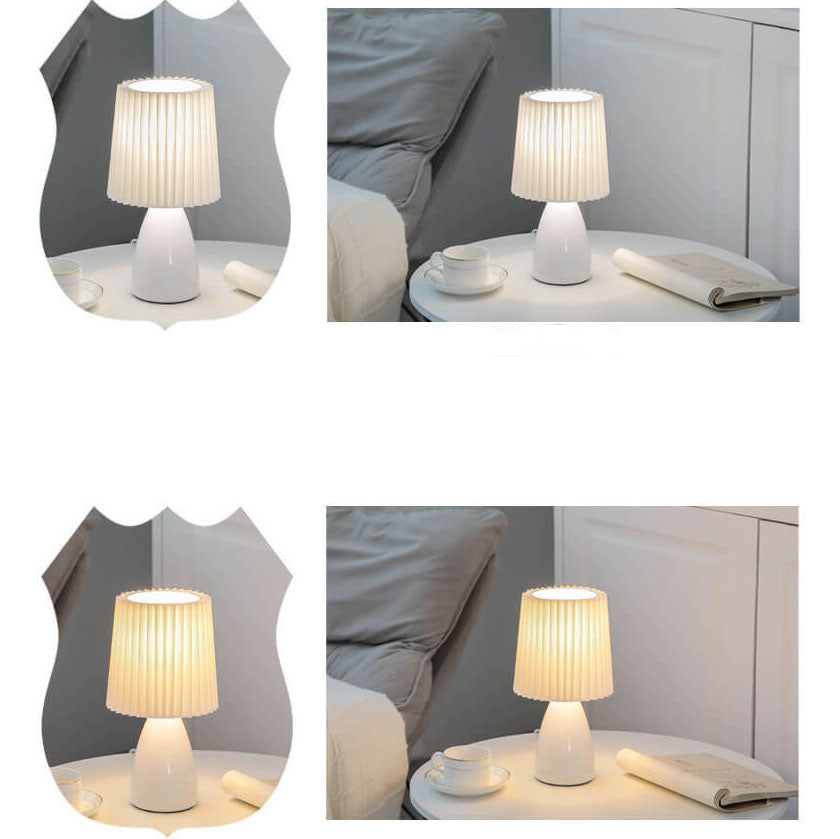 Pleated Glass Table Lamp