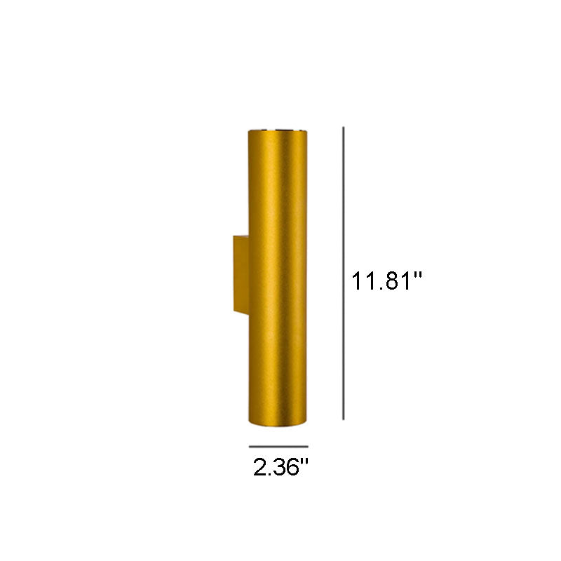Aluminum Cylindrical 2-Light Wall Lamp