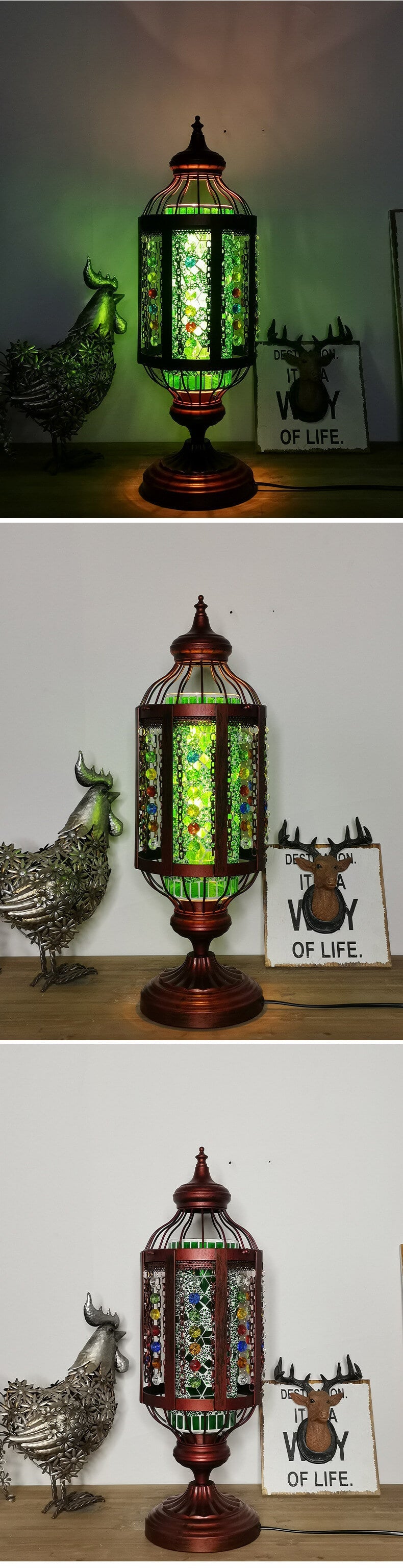 Turkish Stained Glass Lantern Table Lamp