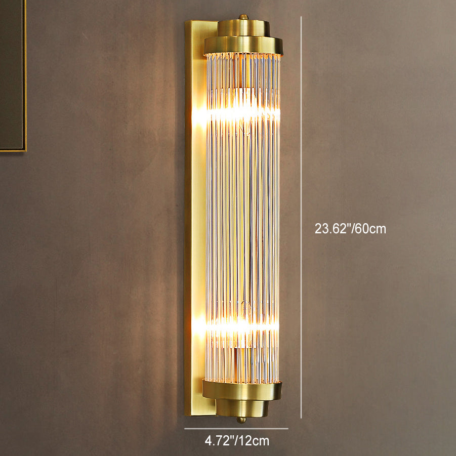 Iron Glass Cylinder Living 2-Light Wall Lamp