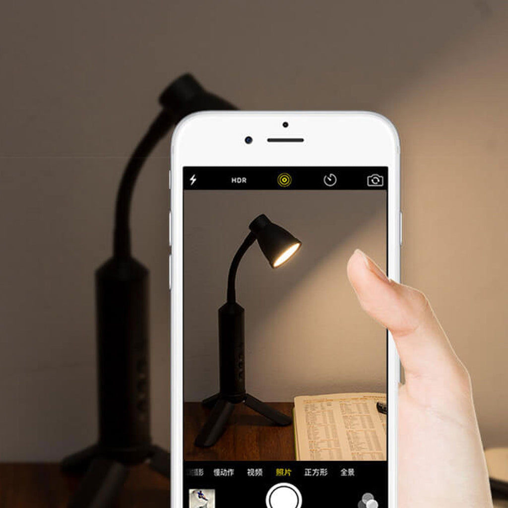 Black Metal Type-C Portable Table Lamp
