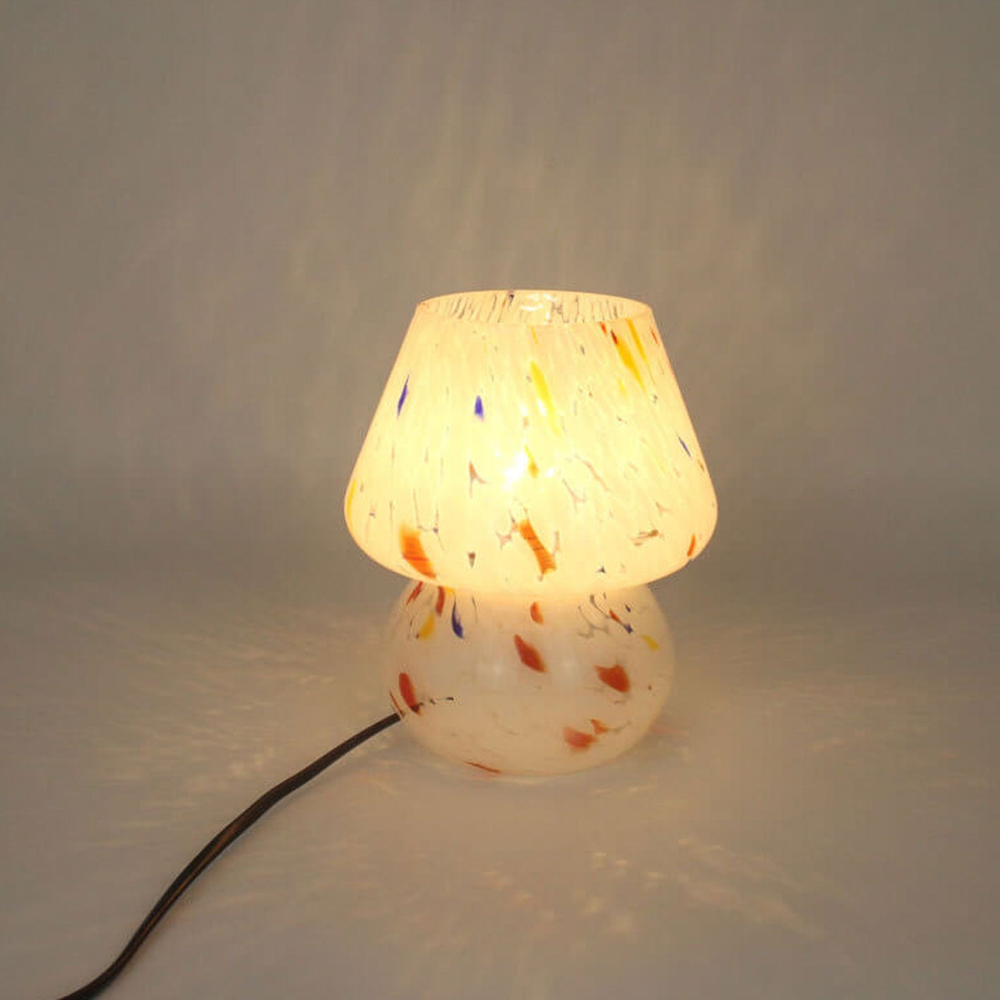 Stained Ink Glass Mushroom Table Lamp