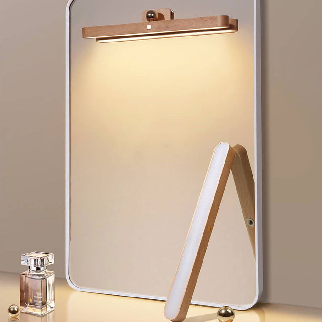 Wooden Strip Magnetic Mirror Wall Lamp