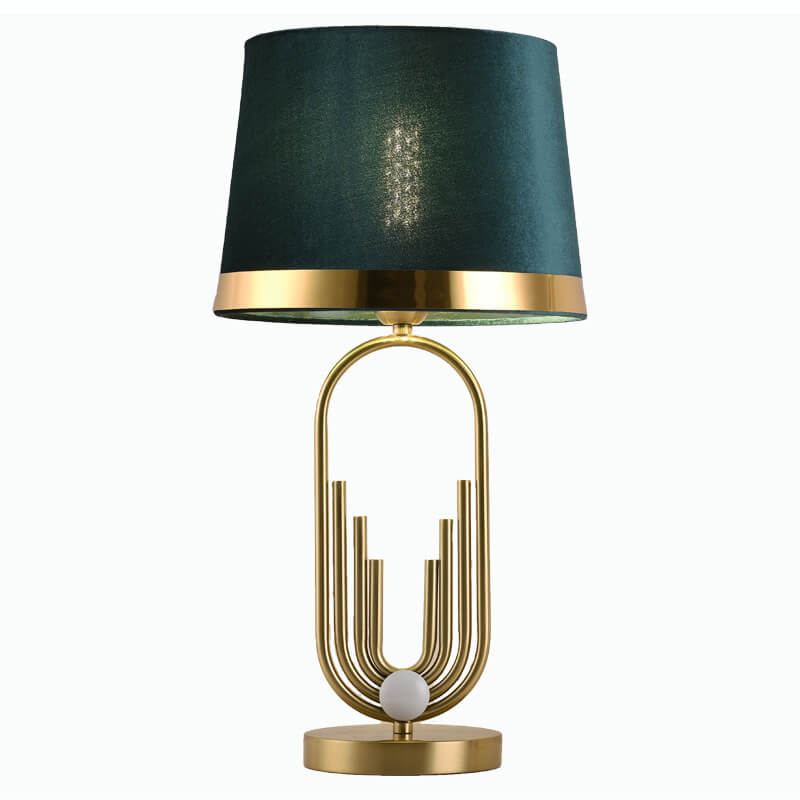 Fabric Gold Oval Ring Table Lamp