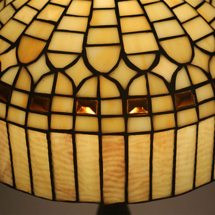 Yellow Baroque Glass Table Lamp