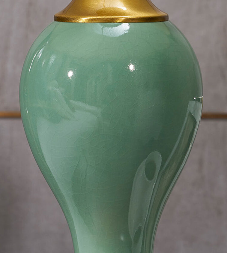 Fabric Waterdrop Ceramic Table Lamp