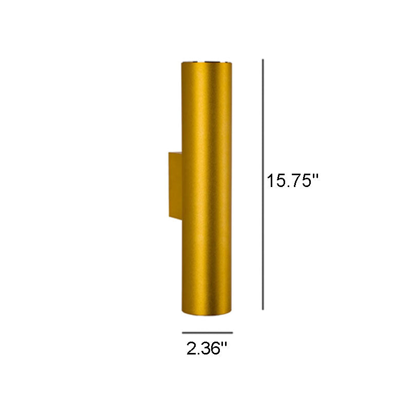 Aluminum Cylindrical 2-Light Wall Lamp