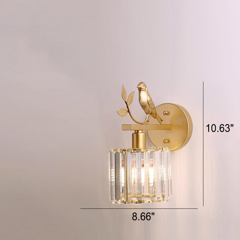 Crystal Bird Wall Lamp