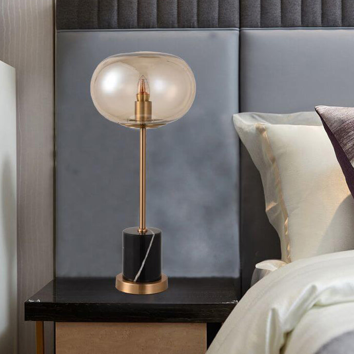 Glass Orb Marble Table Lamp