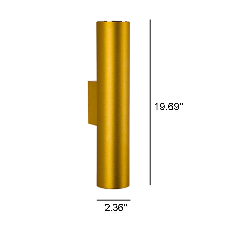 Aluminum Cylindrical 2-Light Wall Lamp