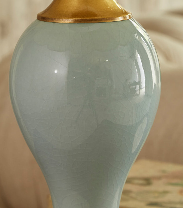 Fabric Waterdrop Ceramic Table Lamp