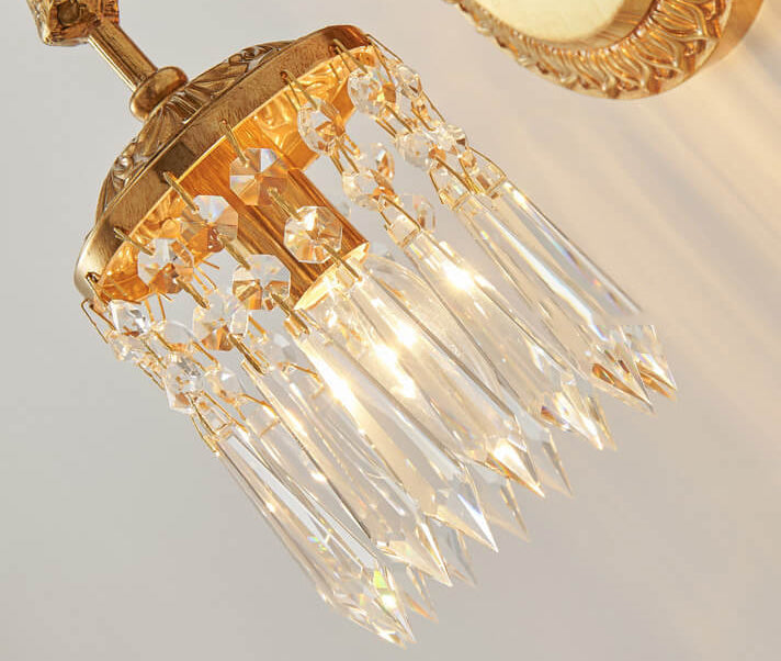 Deer Head Brass Crystal Wall Lamp