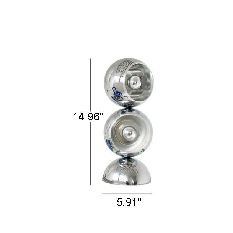 Chrome Metal Orb 1/2/3 2-Light Table Lamp