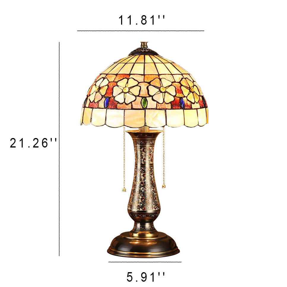 Shell Pattern 2-Light Table Lamp