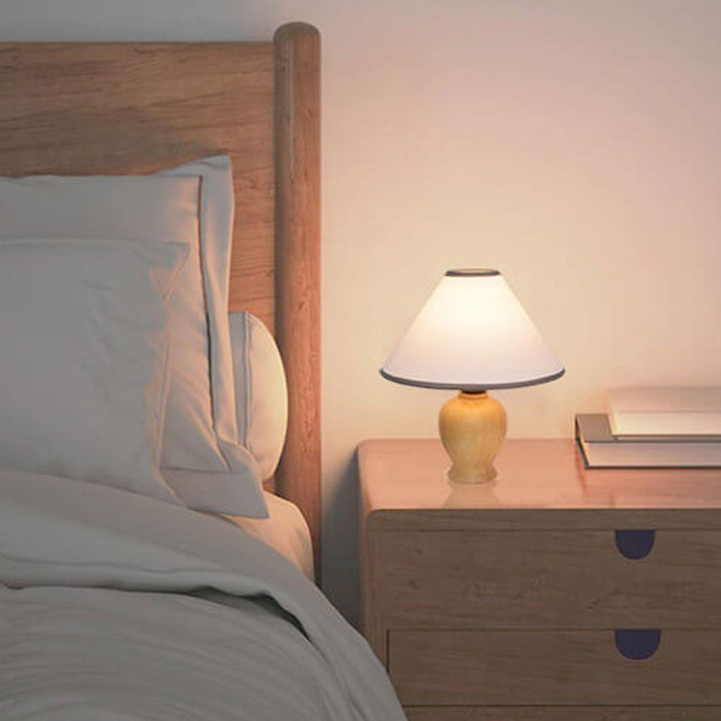 Cone Fabric Solid Wood Table Lamp