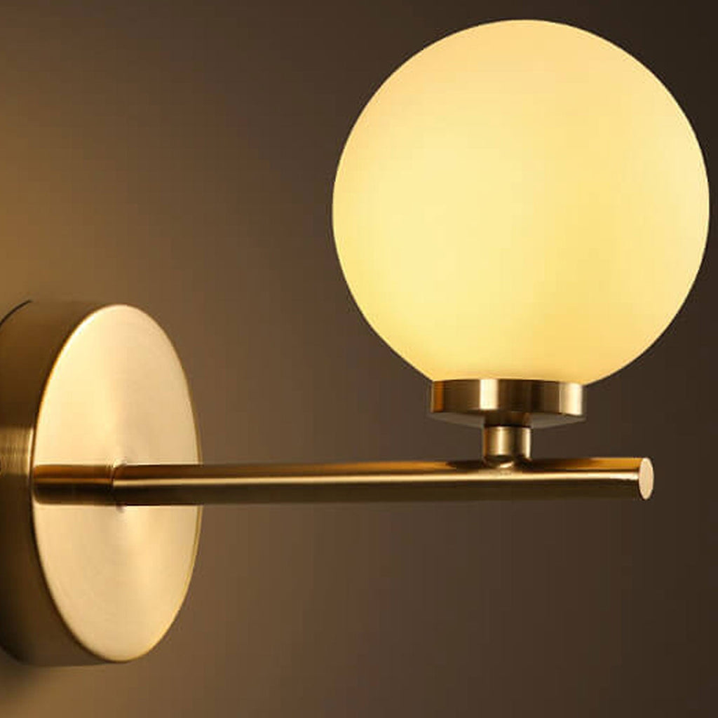 Milk White Round Ball 2-Light Wall Lamp