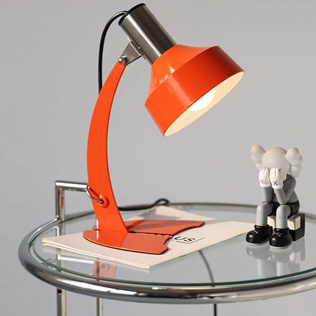 Orange Iron Dome Fishtail Table Lamp