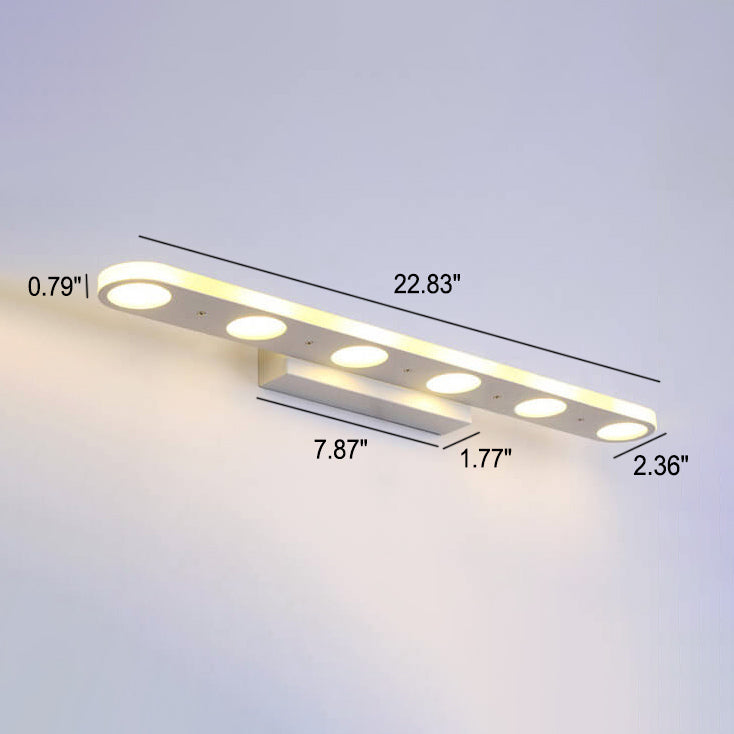 White Long Oval Acrylic 4-Light Wall Lamp