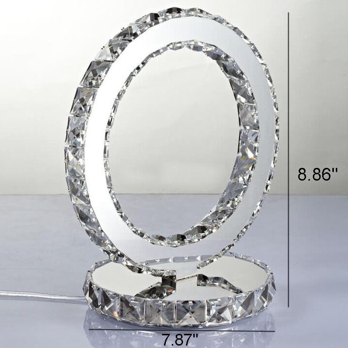 Crystal Round Stainless Steel Table Lamp