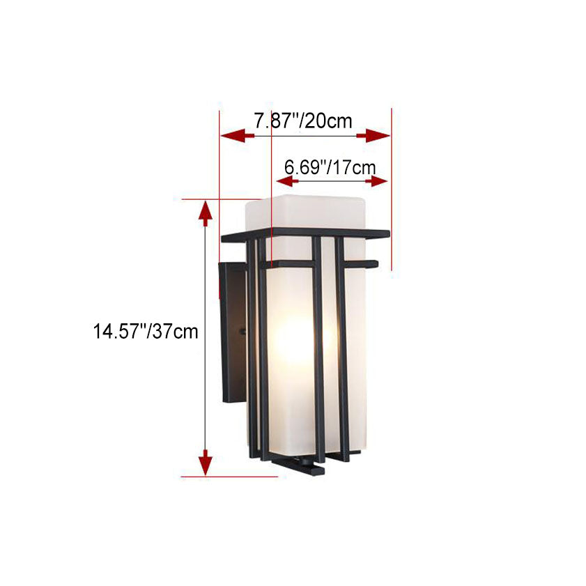 Rectangular Glass Lampshade Outdoor Light
