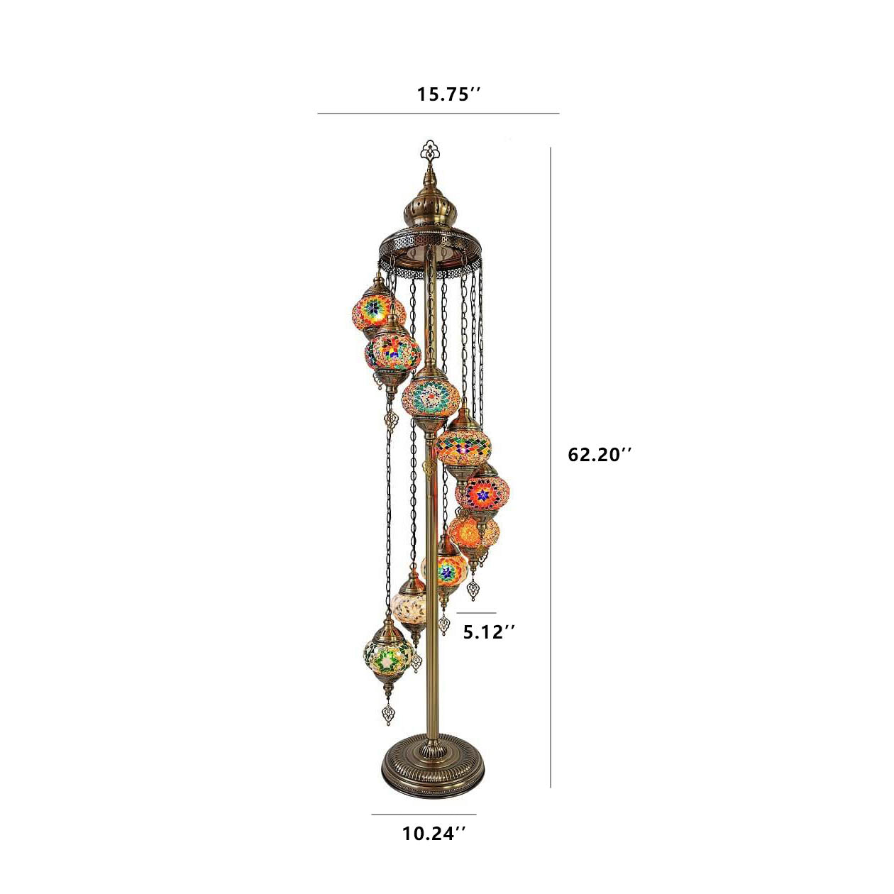 Retro Turkish Moroccan Globe 9-Light Floor Lamp