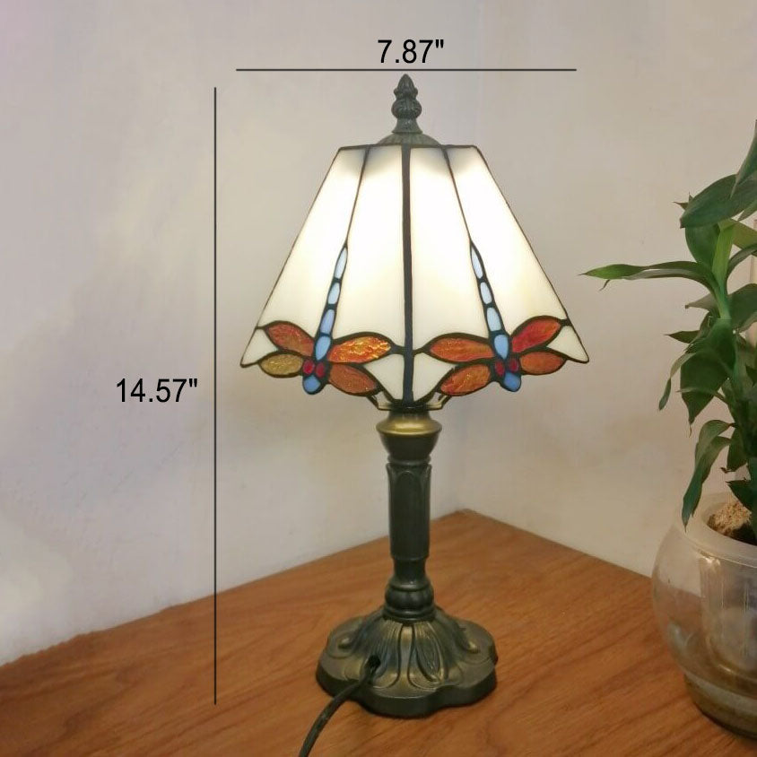 Square Stained Glass Iron Table Lamp