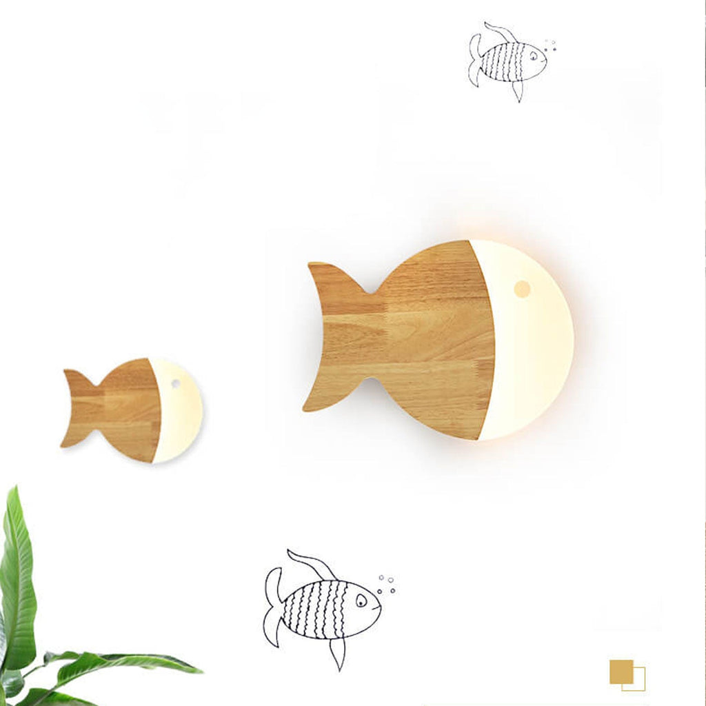 Oak Acrylic Fish Wall Lamp