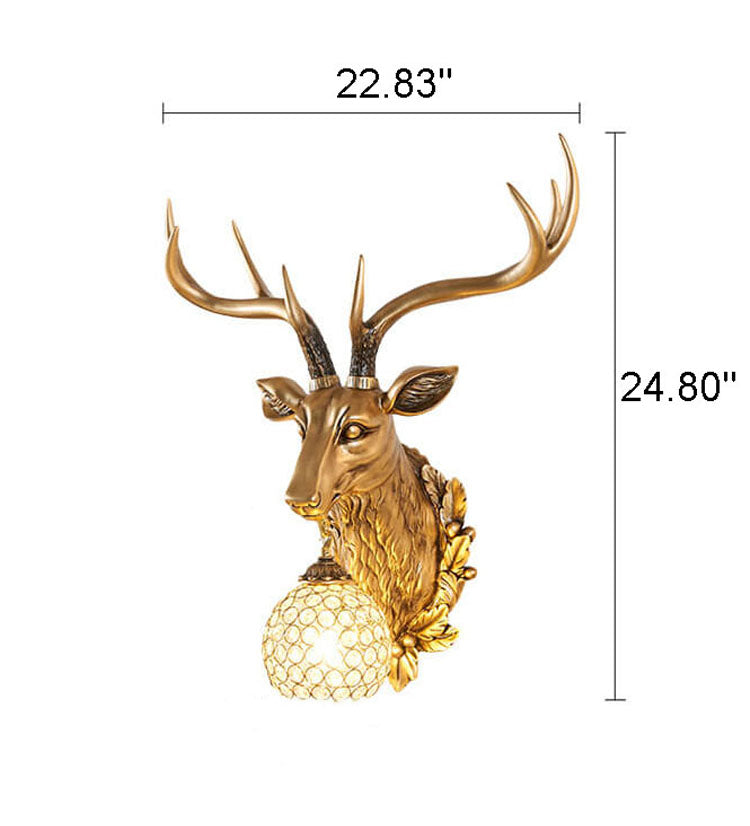 Deer Head Resin Wall Lamp