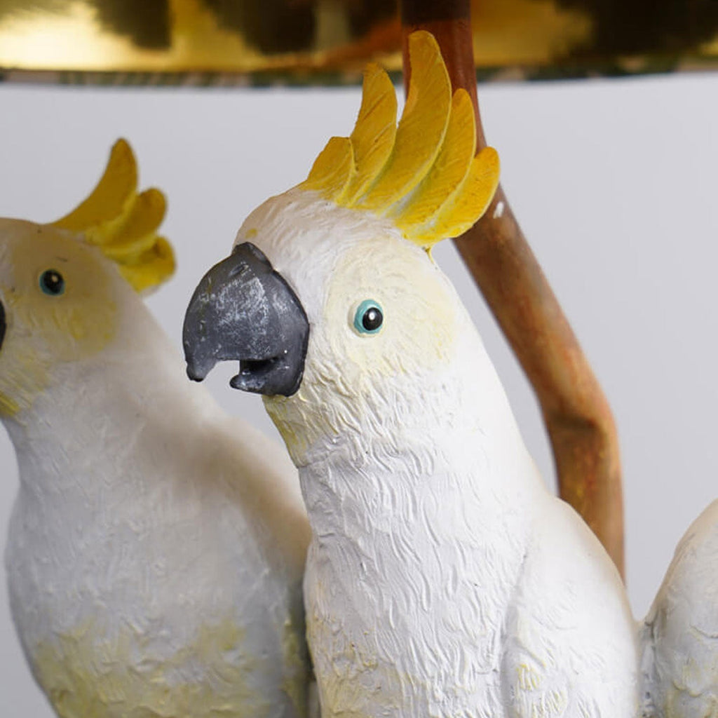 Leaf Fabric Resin Bird Table Lamp