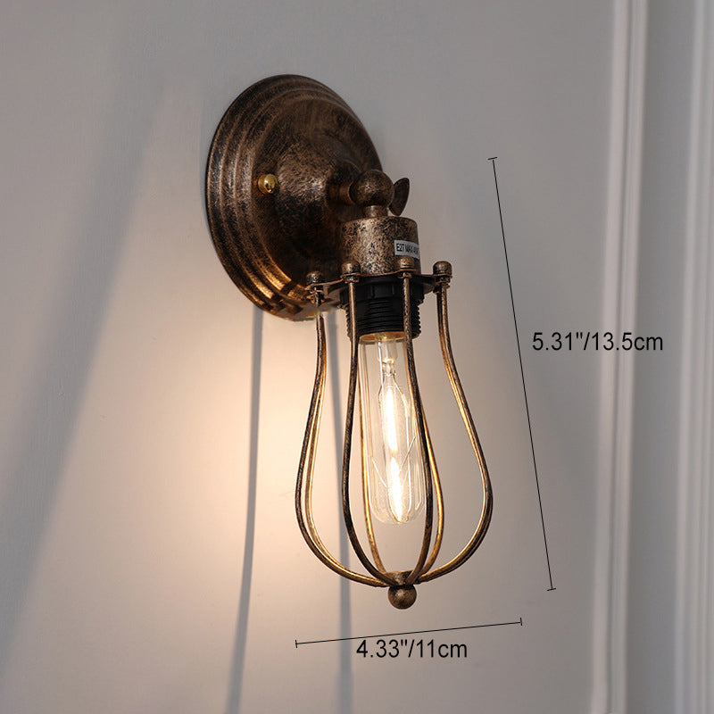 Cage Iron Living Room Wall Lamp