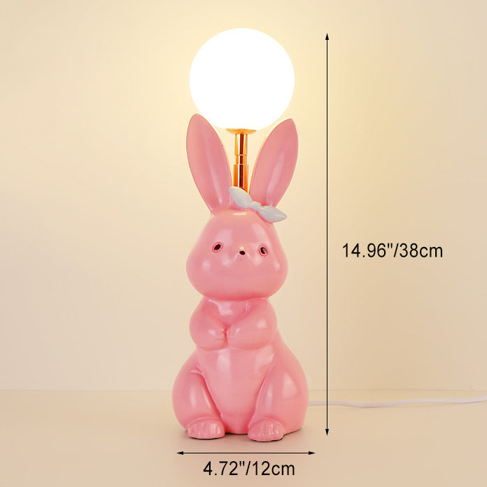 Rabbit Feather Orb Metal Table Lamp