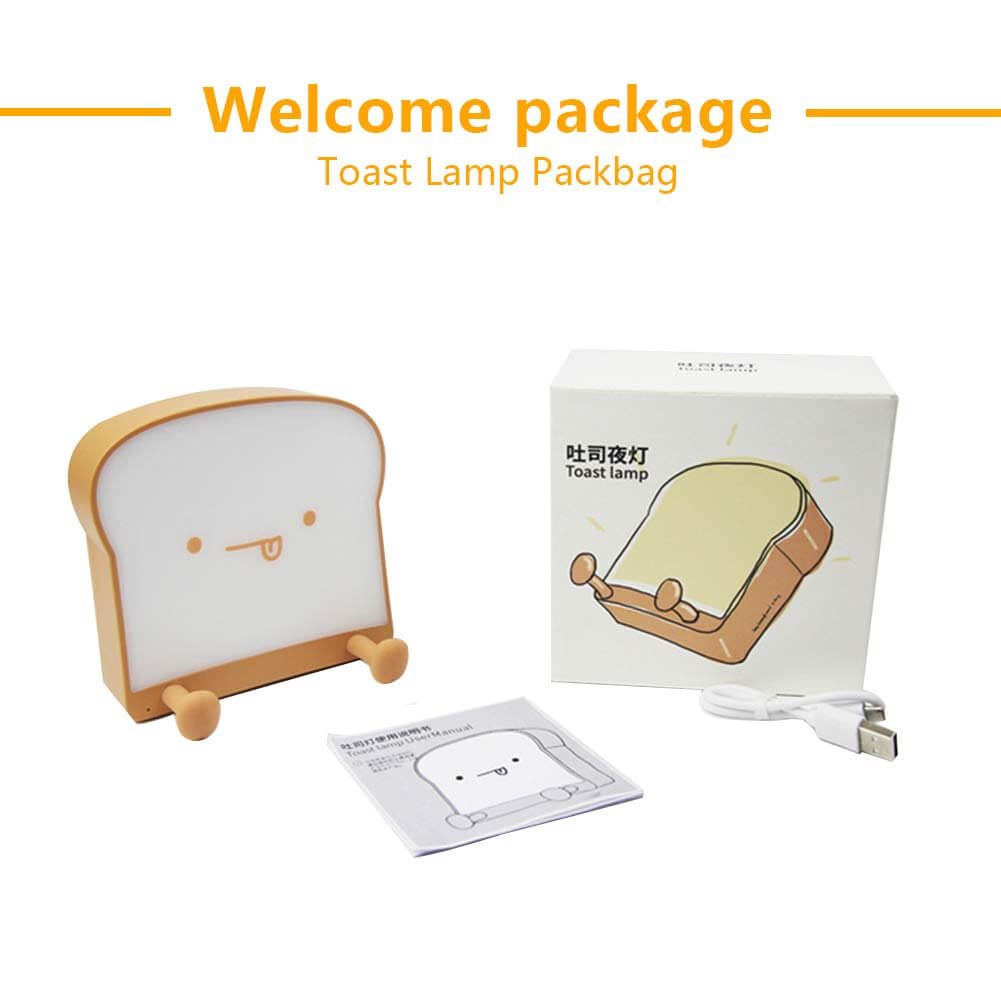 Cute Toast Bread Night Table Lamp
