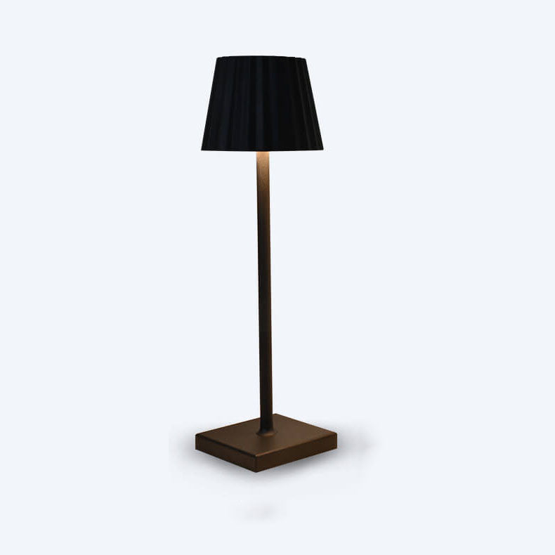 Aluminum Pleated Cone Touch Table Lamp