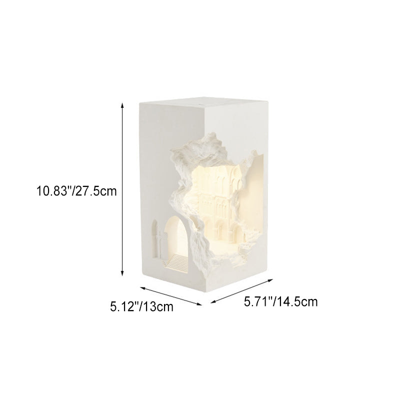 Rectangular Plaster Recessed Living Wall Lamp