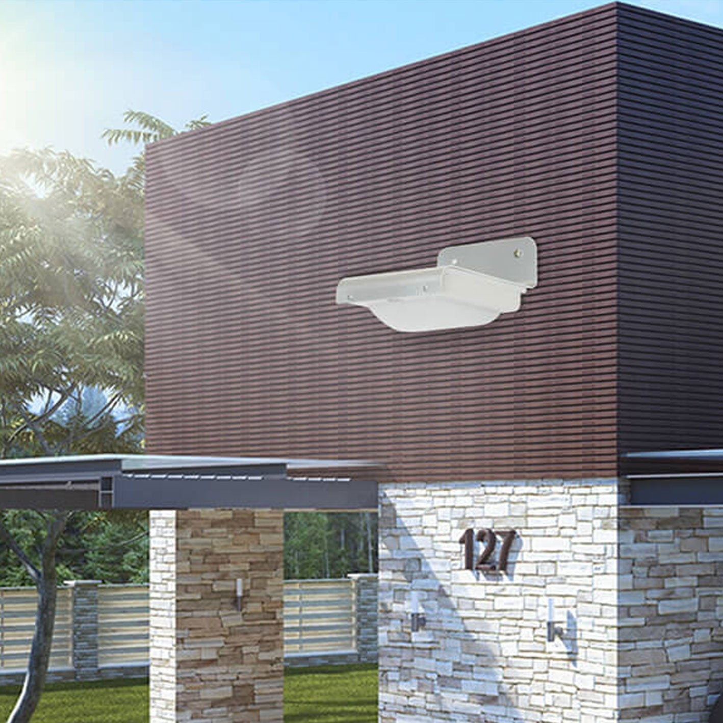 ABS Rectangular Body Sensing Outdoor Light
