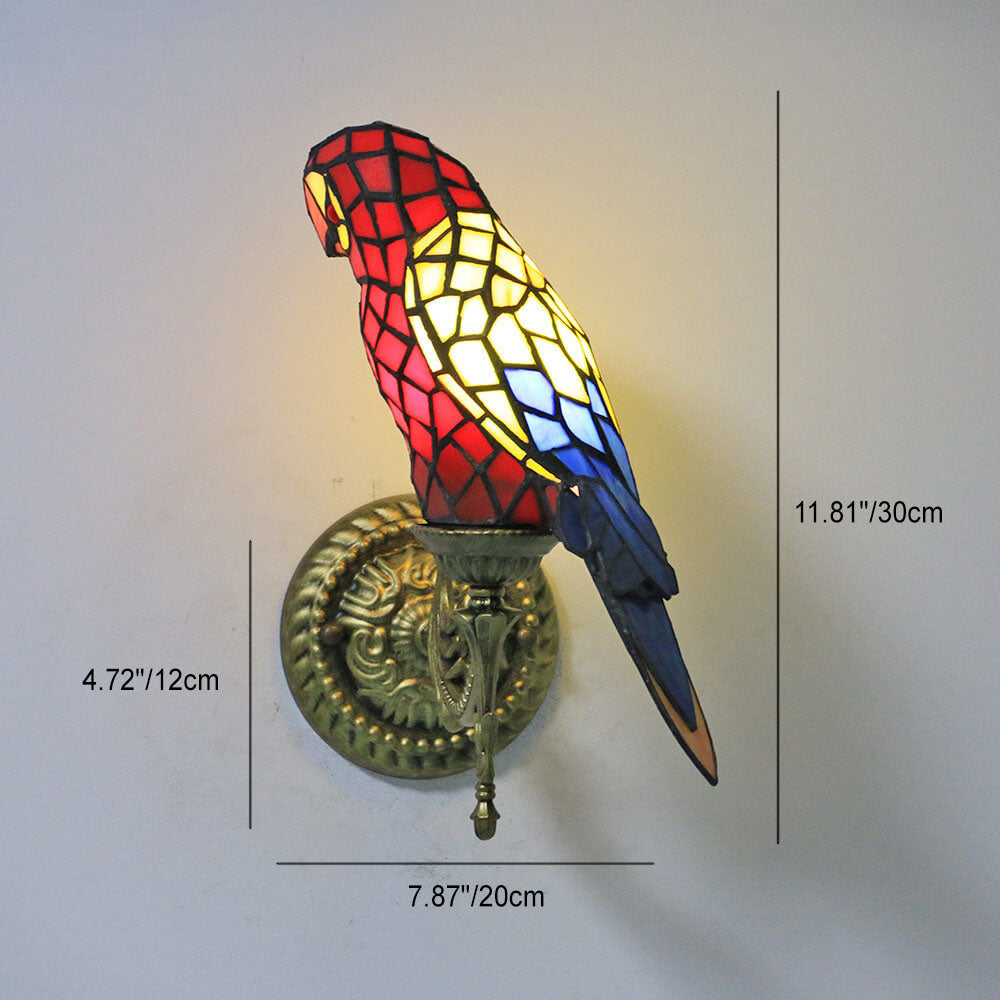 Parrot Stained Glass Wall Lamp