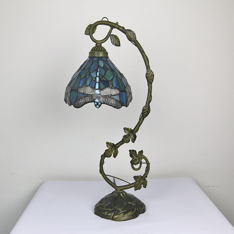 Dragonfly Stained Glass Vine Table Lamp