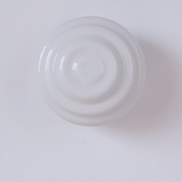 Cream Wave Round Glass Wall Lamp