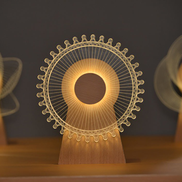 Wood Acrylic Observation Wheel Table Lamp