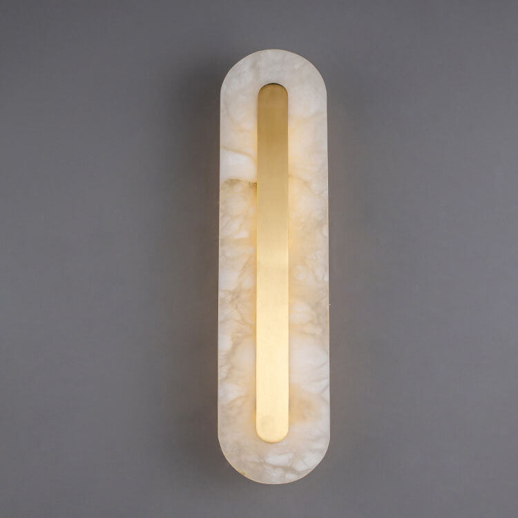 Brass Marble Oval Square Wall Lamp